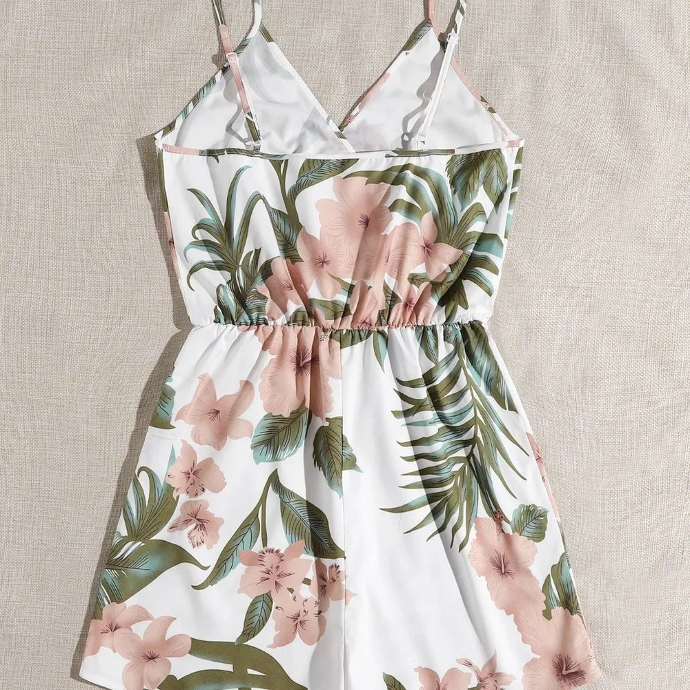 New Surplice Neck Floral Cami Romper - Picture 2 of 5